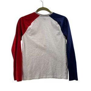 Spotted Zebra Boys XL Red White Blue Long Sleeve Raglan T-Shirt Colorblock Retro
